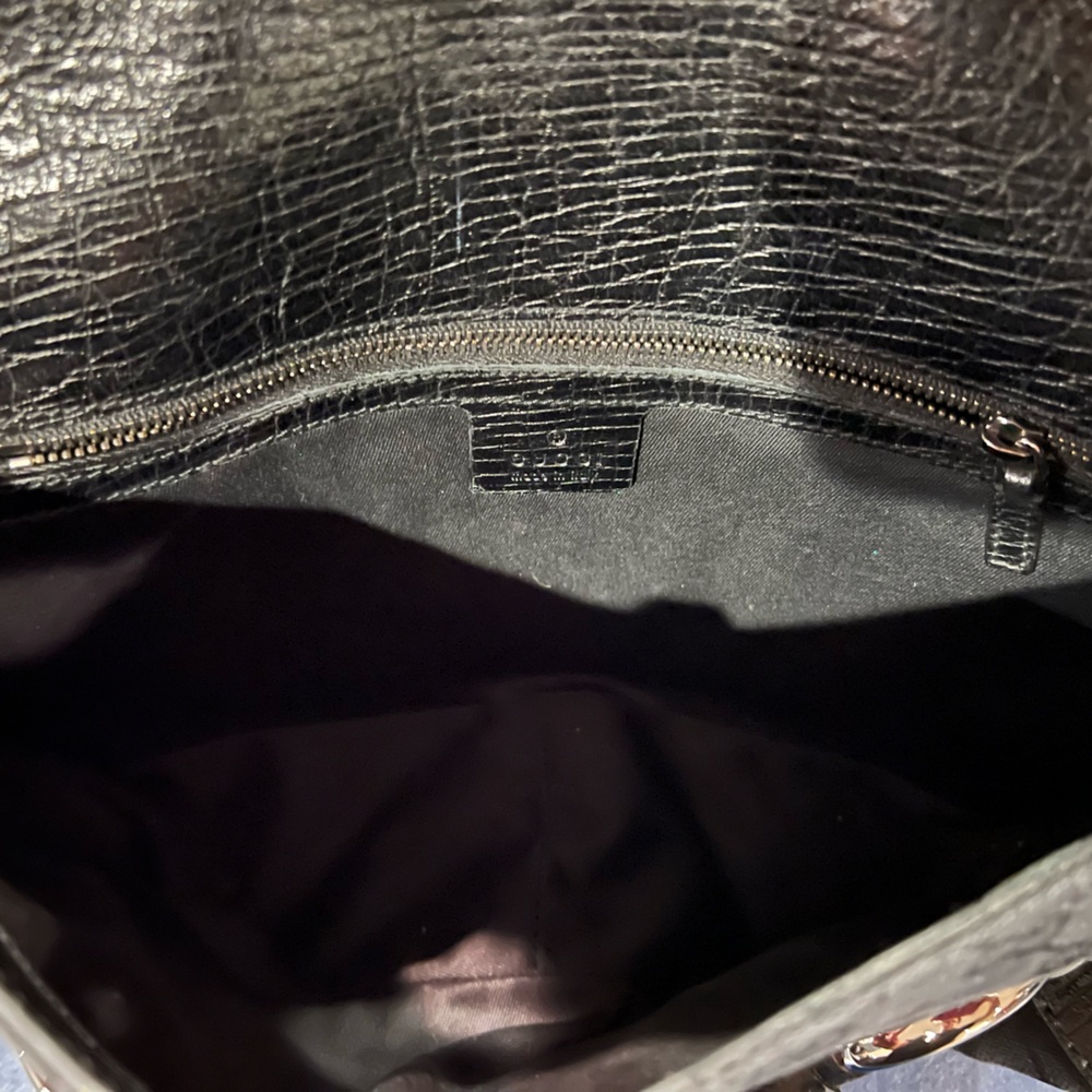 Gucci Black Classic Canvas GG Print Shoulder Bag - Picture 11 of 15